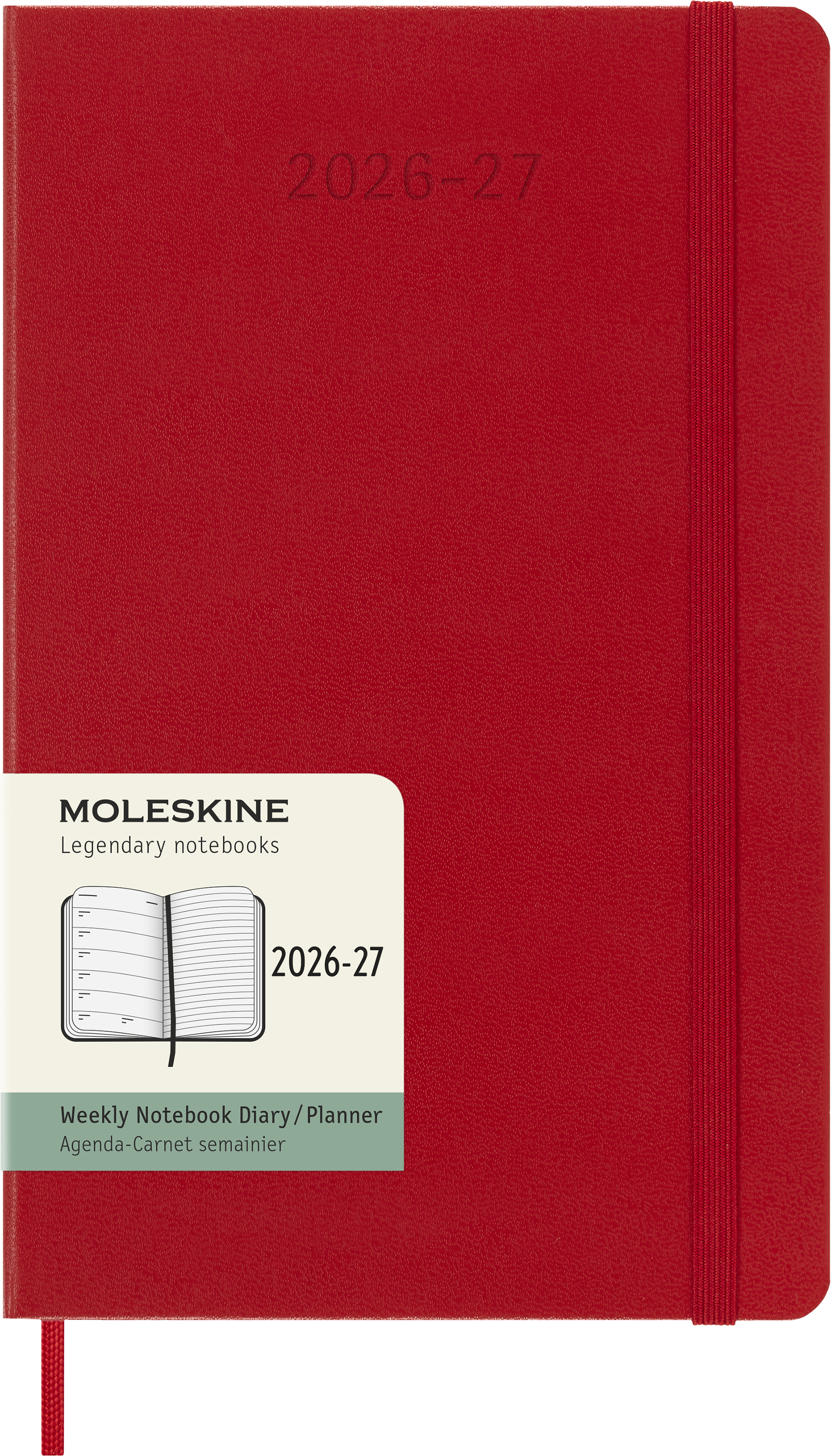 картинка Еженедельник 18 месяцев Moleskine Classic ( 2026-2027),  Large (13x21 см),   красный от магазина Молескинов