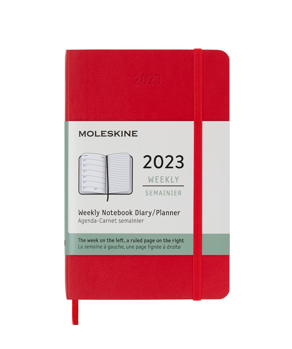Еженедельник Moleskine Classic Soft (мягкая обложка), 2023, Pocket (9x14 см), красный