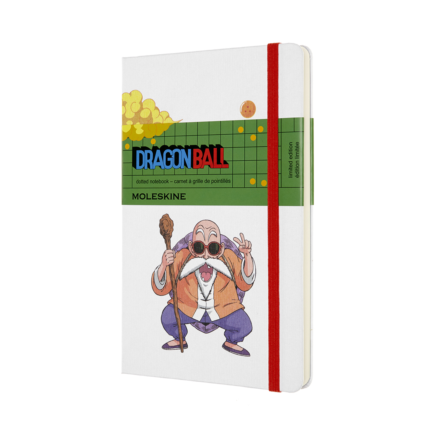 картинка Записная книжка Moleskine LIMITED EDITION DRAGONBALL Master Roshi, Large (13х21см), белая от магазина Молескинов