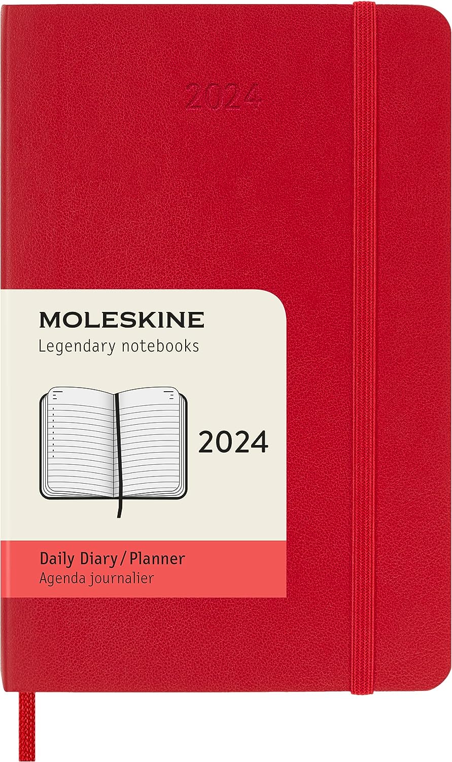 картинка Ежедневник Moleskine Classic Soft (мягкая обложка), 2024, Pocket (9x14 см), красный от магазина Молескинов