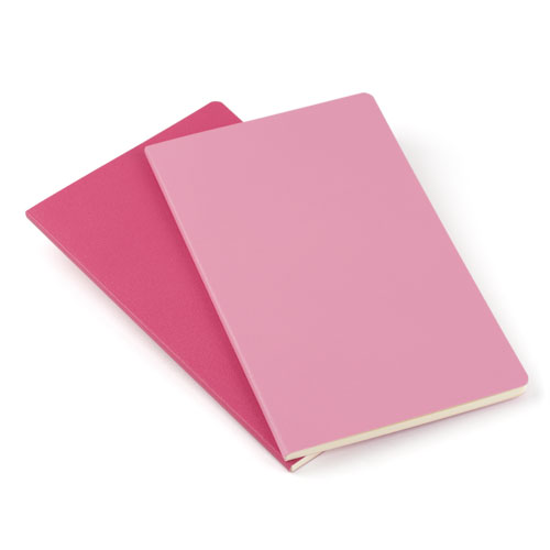 Записная книжка Moleskine Volant (нелинованная, 2 шт.), Large (13х21см), розовая