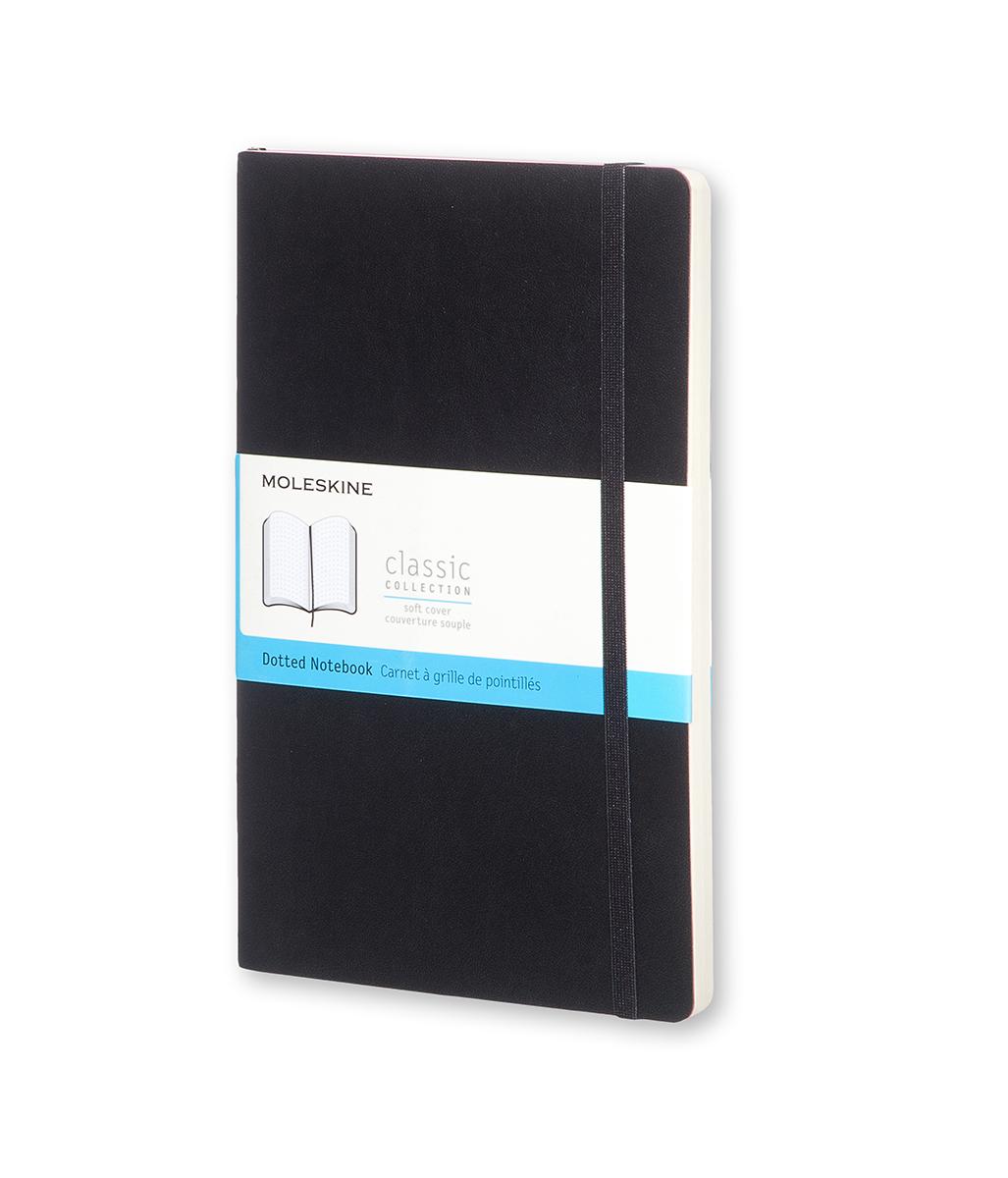 картинка Записная книжка Moleskine Classic Soft(мягкая обложка), в точку, Large (13х21см), черная от магазина Молескинов