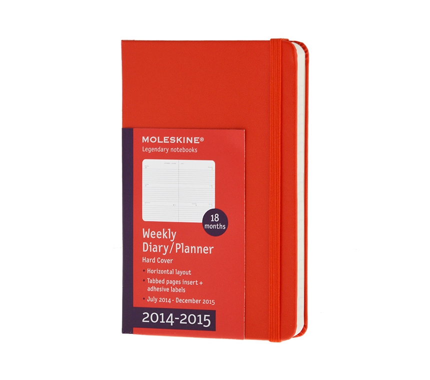 картинка Еженедельник Moleskine Classic (гориз., 2014/2015), Pocket (9x14см), красный от магазина Молескинов