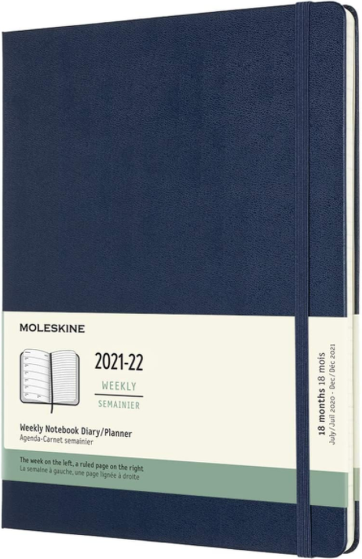 Еженедельник Moleskine Classic (2021-2022), XLarge (19x25 см), синий