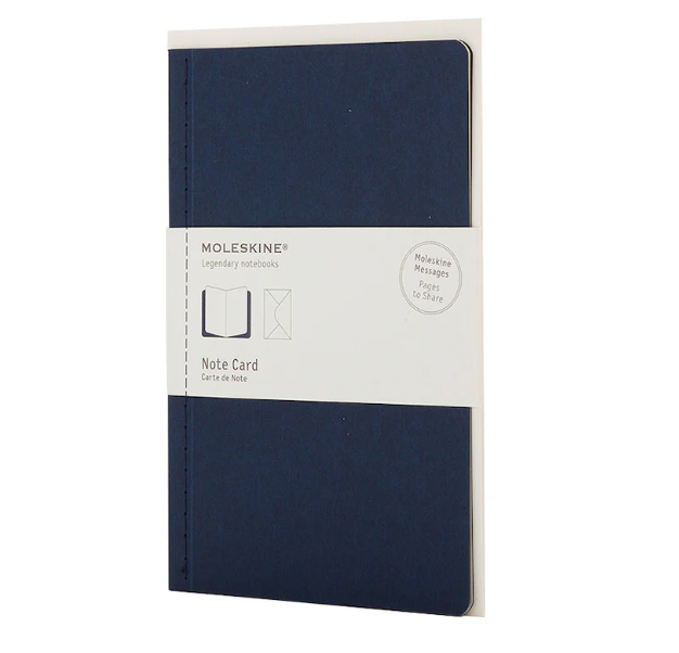 картинка Набор почтовый Moleskine Large (11,5х17,5см), 'Note Card', темно-синий от магазина Молескинов