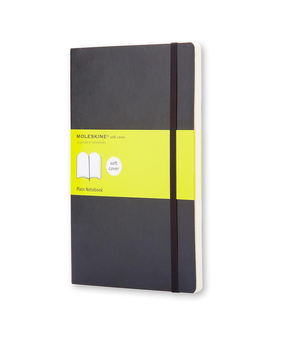 картинка Записная книжка Moleskine Classic Soft(мягкая обложка), нелинованная, Large (13х21см), черная от магазина Молескинов