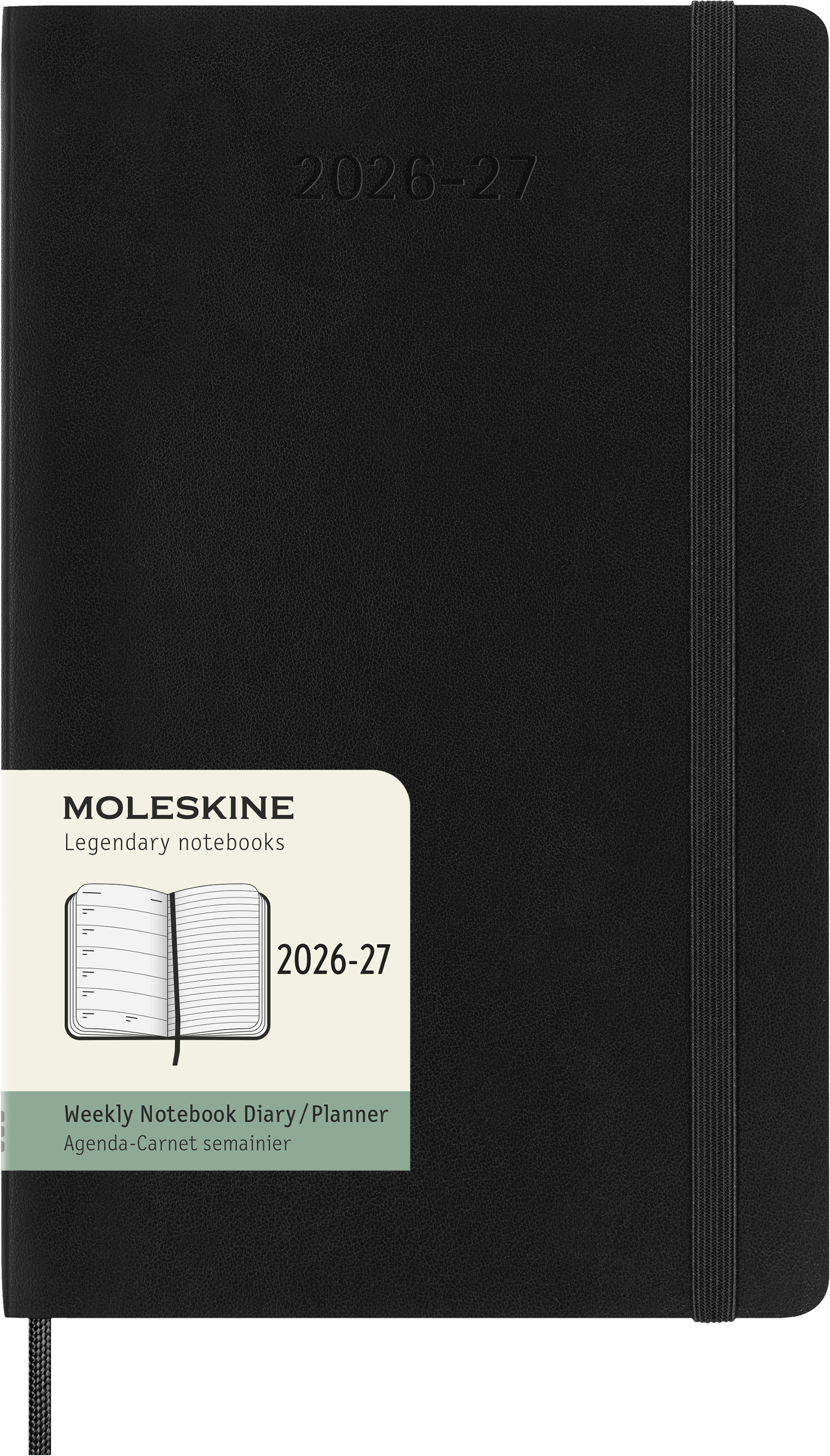 картинка Еженедельник  18 месяцев Moleskine Classic (мягкая обложка) (2026-2027), Large (13x21 см), черный от магазина Молескинов
