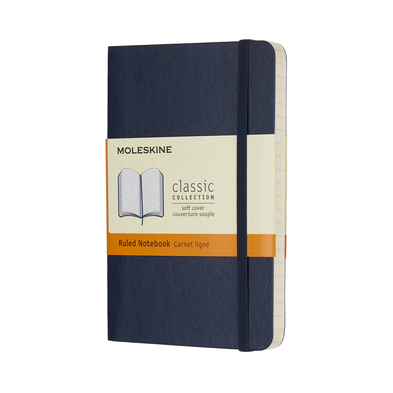 картинка Записная книжка Moleskine Classic Soft (в линейку), Pocket (9x14 см), синяя от магазина Молескинов