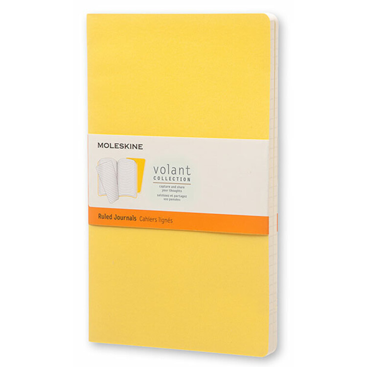 картинка Записная книжка Moleskine Volant (в линейку, 2 шт.), Large (13х21см), желтая и оранжево-желтая от магазина Молескинов