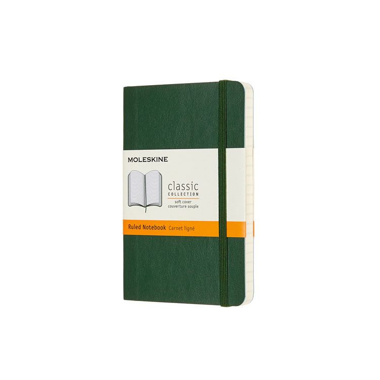 картинка Записная книжка Moleskine Classic Soft (в линейку), Pocket (9х14 см), зеленый от магазина Молескинов