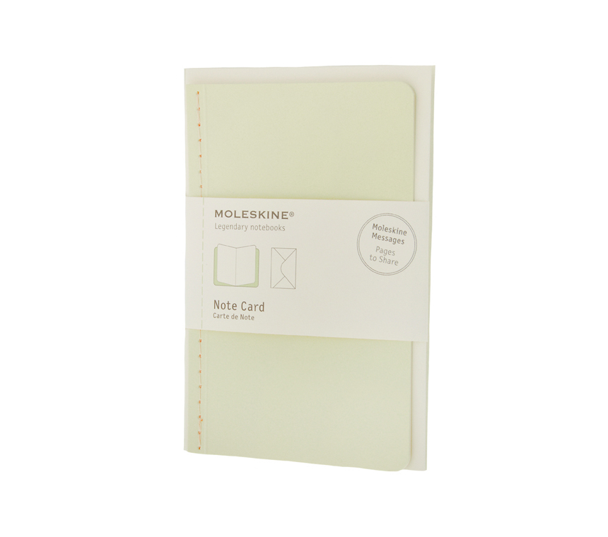 картинка Набор почтовый Moleskine Large (11,5х17,5см), 'Note Card', пастельный зелёный от магазина Молескинов