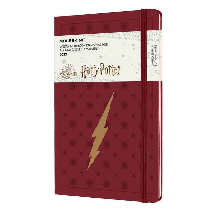 Еженедельник Moleskine Harry Potter (2022), Large (13x21 см), красный