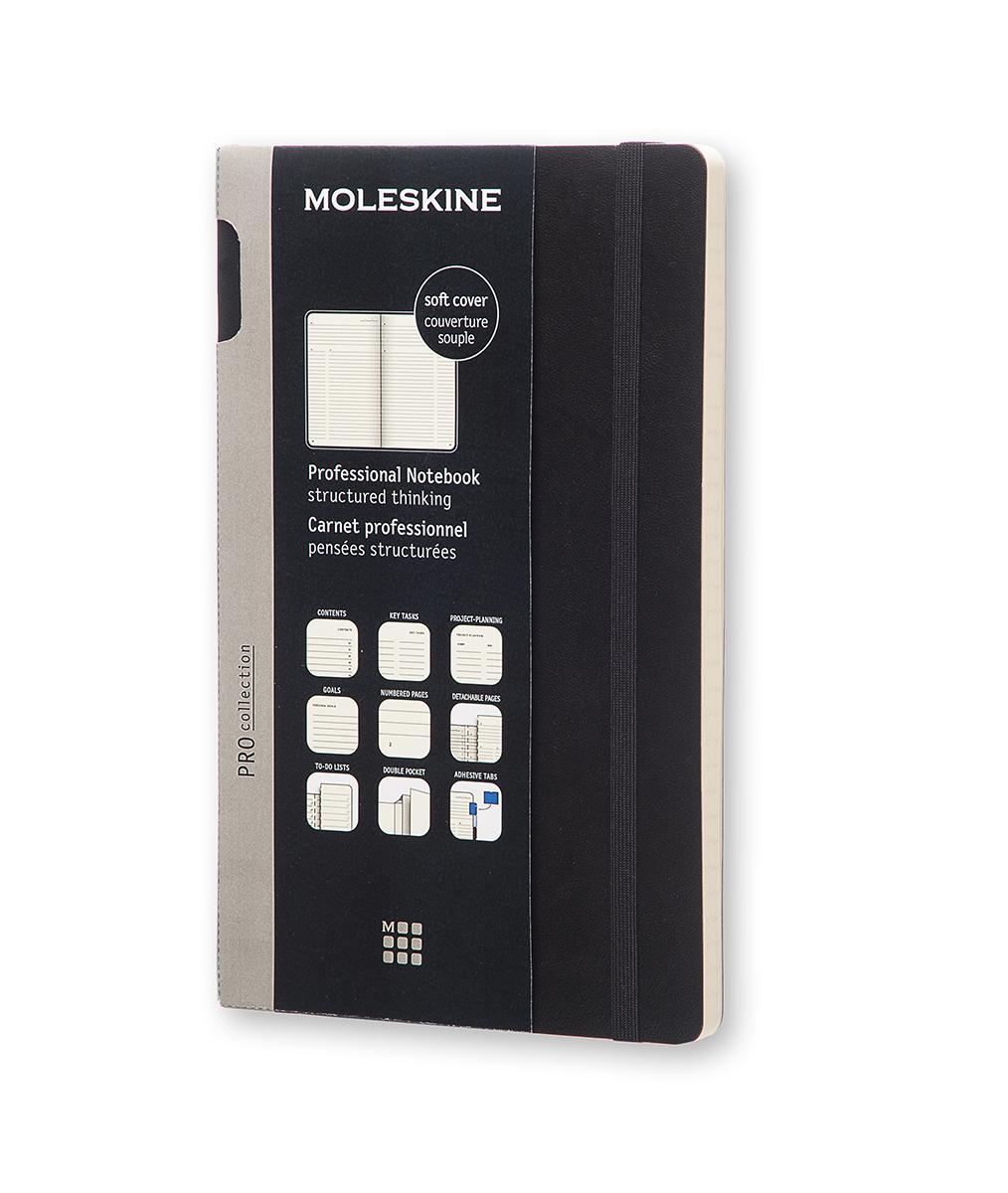 картинка Записная книжка Moleskine Professional Soft (мягкая обложка), Large (13х21см), черная от магазина Молескинов