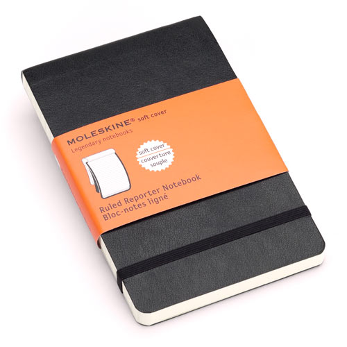 Записная книжка Moleskine Reporter Soft (в линейку), Pocket (9x14см), черная