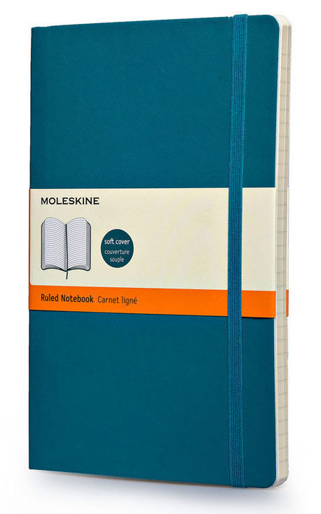 картинка Записная книжка Moleskine Classic Soft (мягкая обложка), в линейку, Large (13х21 см), бирюзовый от магазина Молескинов