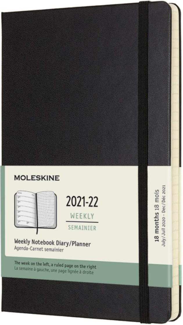 картинка Еженедельник Moleskine Classic (2021-2022), Large (13x21 см), черный от магазина Молескинов