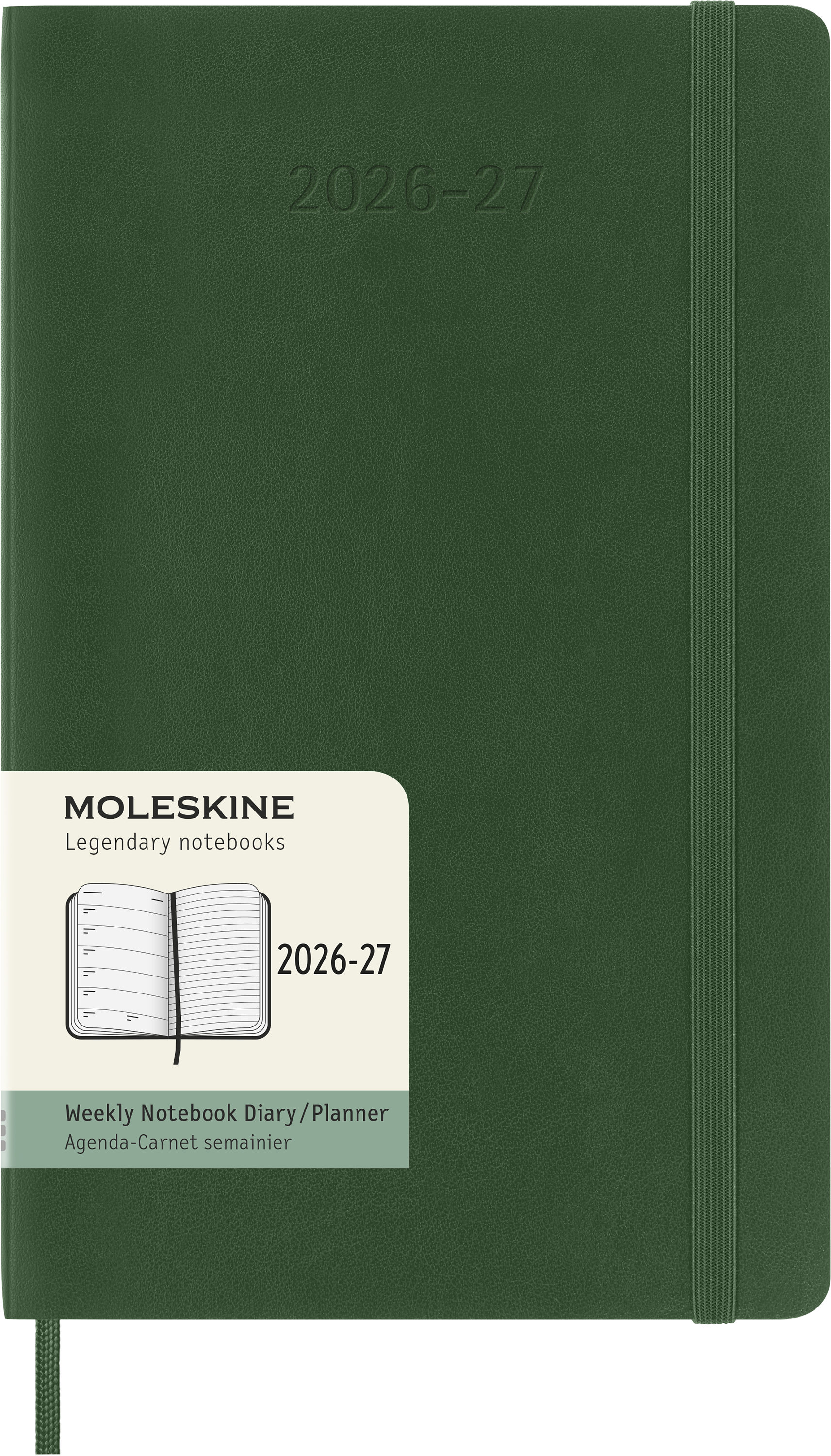картинка Еженедельник 18 месяцев Moleskine Classic Soft (мягкая обложка),( 2026-2027), Large (13x21 см),  зеленный от магазина Молескинов