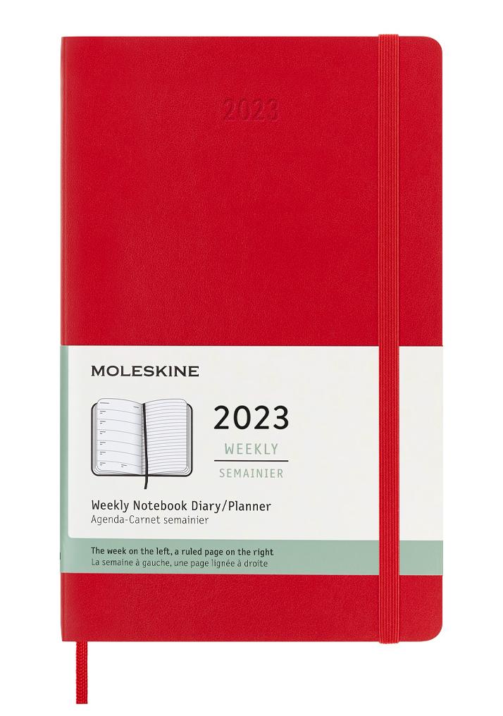 Еженедельник Moleskine Classic Soft (мягкая обложка), 2023, Large (13x21 см), красный
