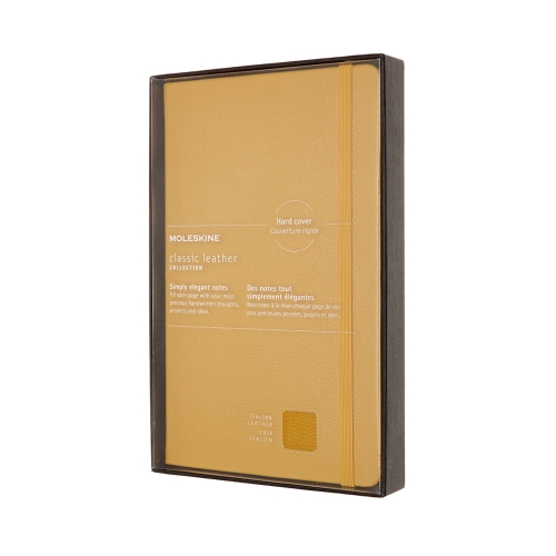 картинка Записная книжка Moleskine LIMITED EDITION LEATHER ( Large 13x21 см) жёлтая от магазина Молескинов
