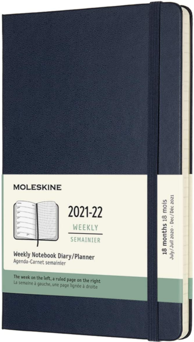 картинка Еженедельник Moleskine Classic (2021-2022), Large (13x21 см), синий от магазина Молескинов