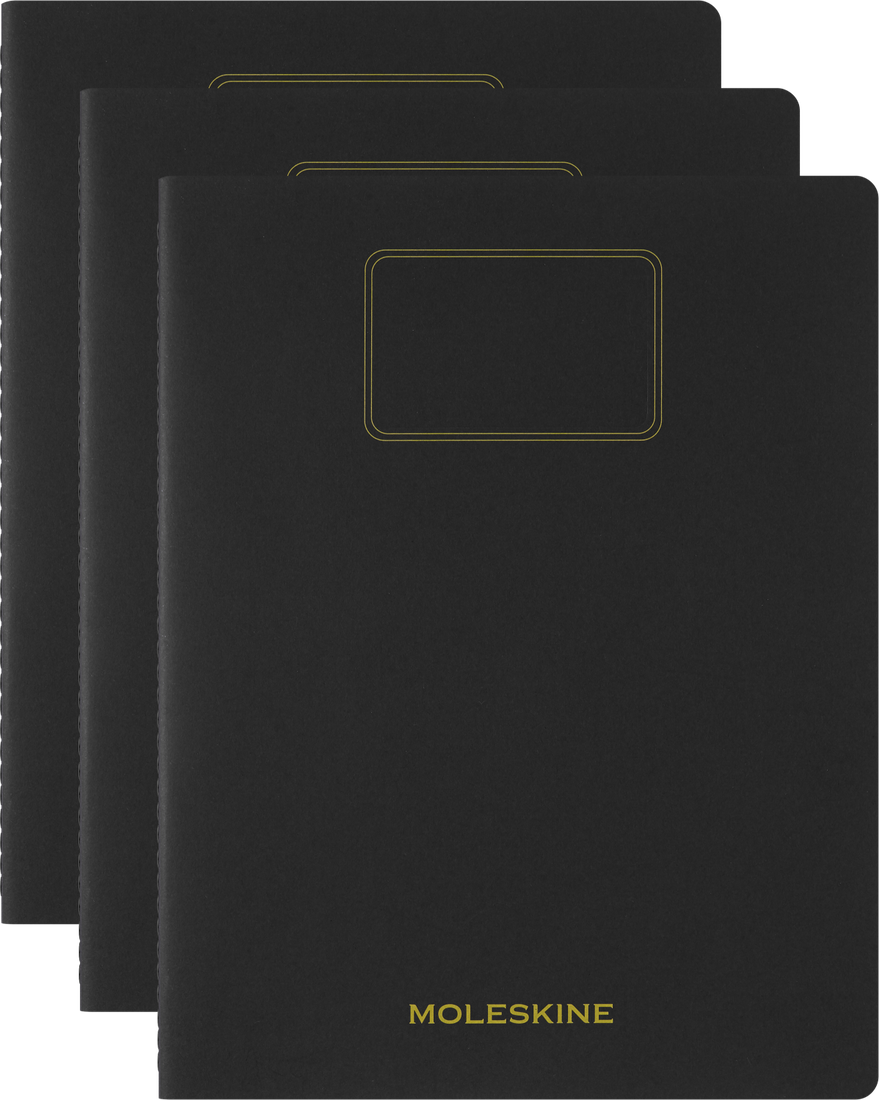 картинка Записная книжка Moleskine Student Cahier (в линейку), XXL/A4 (22x28см), мягкая обложка, черная от магазина Молескинов