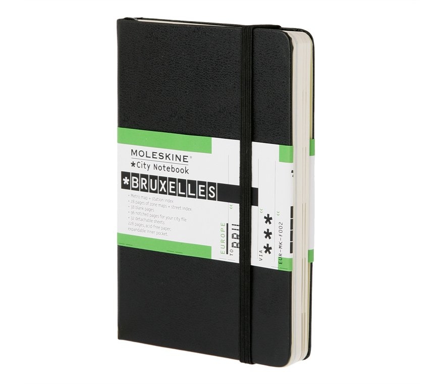 Записная книжка Moleskine City Notebook Bruxelles (Брюссель), Pocket (9х14см), черная