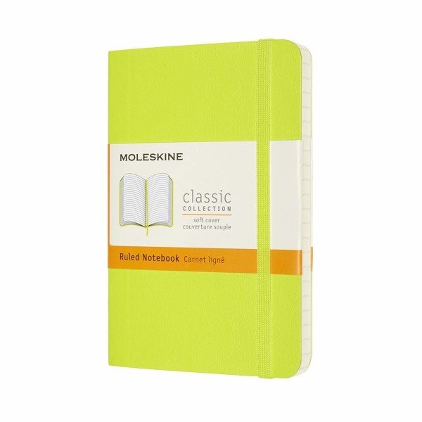 картинка Записная книжка Moleskine Classic Soft(мягкая обложка), в линейку, Pocket (9x14см), салатовая от магазина Молескинов