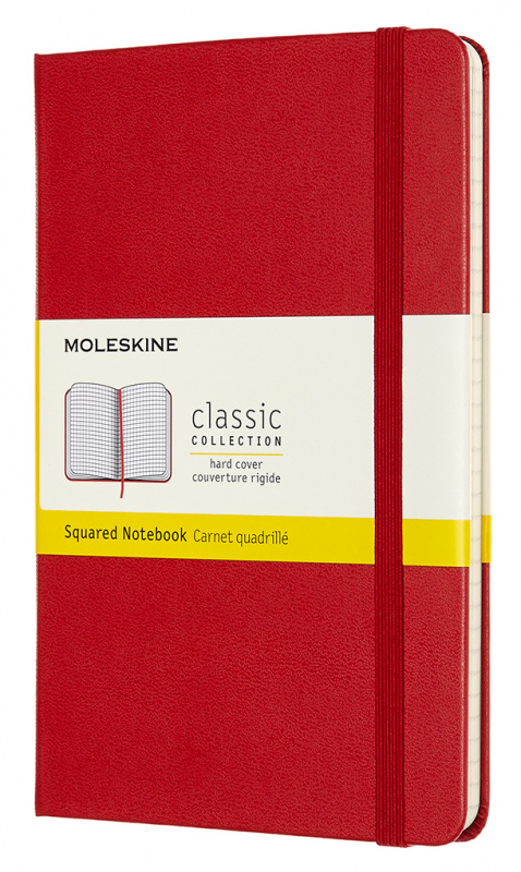 Записная книжка Moleskine Classic (в клетку), Medium (11,5х18 см), красная
