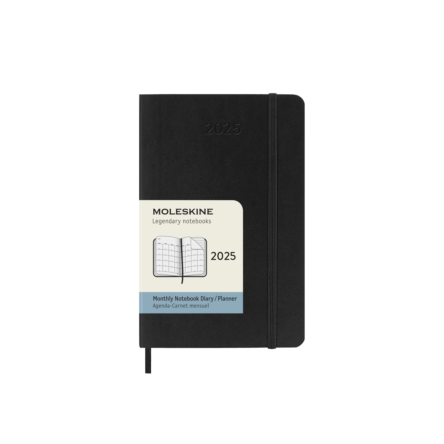 картинка Ежемесячник-планинг Moleskine Classic Soft (мягкая обложка), 2025, Pocket (9x14 см), черный от магазина Молескинов