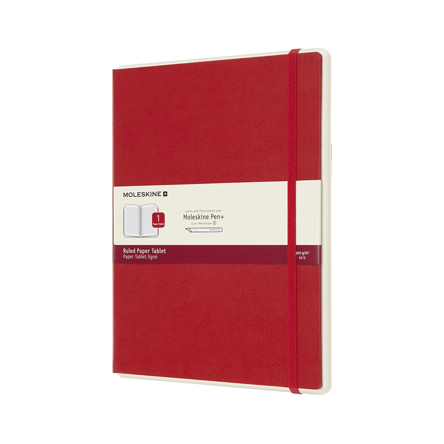 Записная книжка Moleskine Smart Paper Tablet (в линейку), XLarge (19x25см), красная