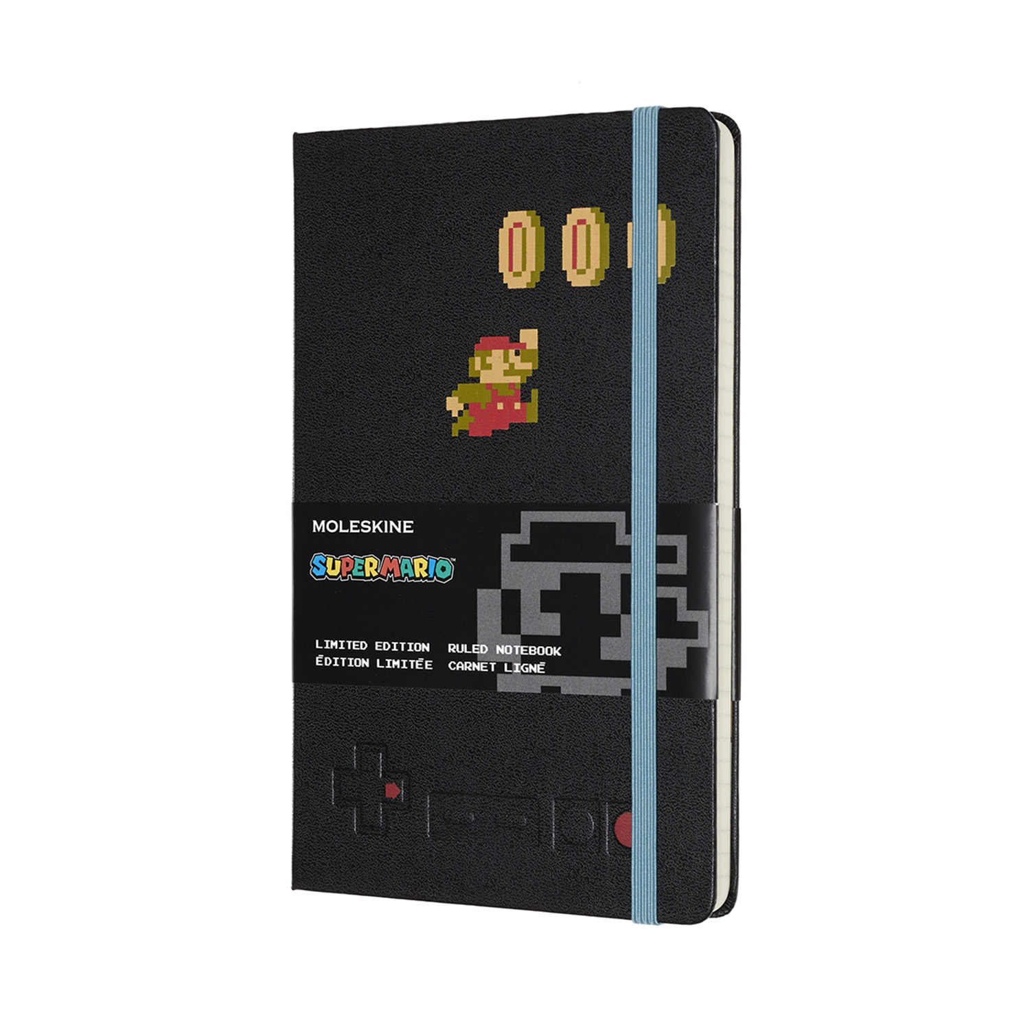 картинка Записная книжка Moleskine Super Mario (в линейку), Large (13х21см), черный от магазина Молескинов