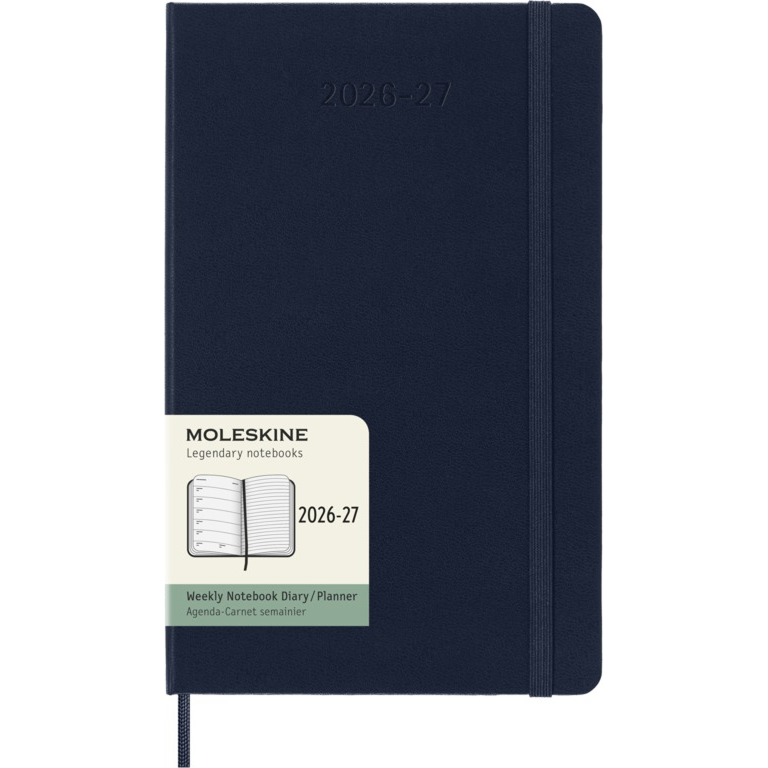картинка Еженедельник 18 месяцев Moleskine Classic ( 2026-2027),  Large (13x21 см),  синий от магазина Молескинов