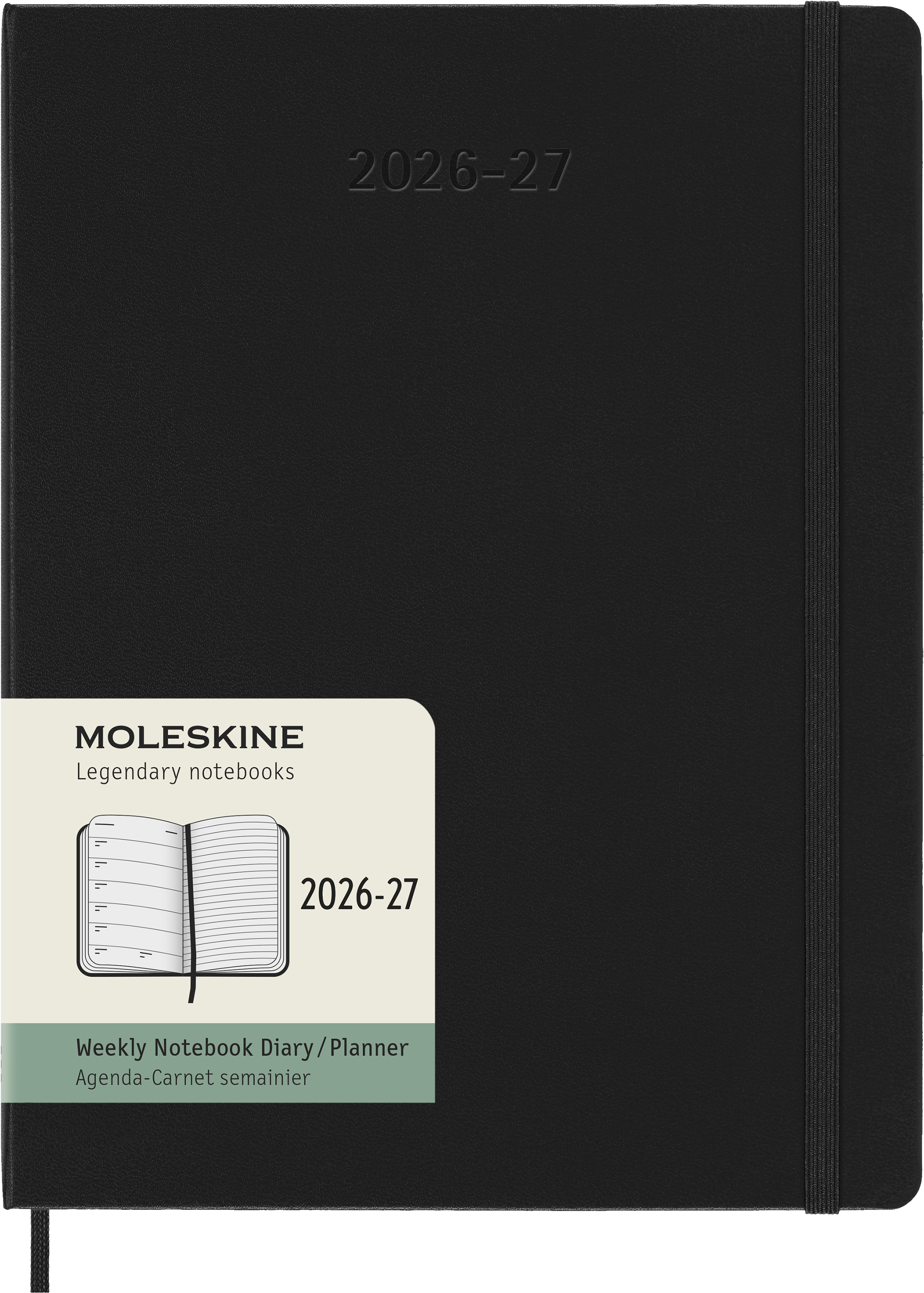 картинка Еженедельник 18 месяцев  Moleskine Classic (2026-2027), XLarge (19x25 см), черный от магазина Молескинов