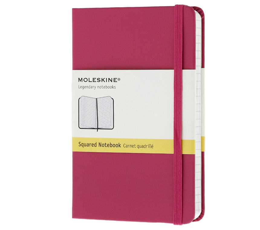 Записная книжка Moleskine Classic (в клетку), Pocket (9х14см), розовая
