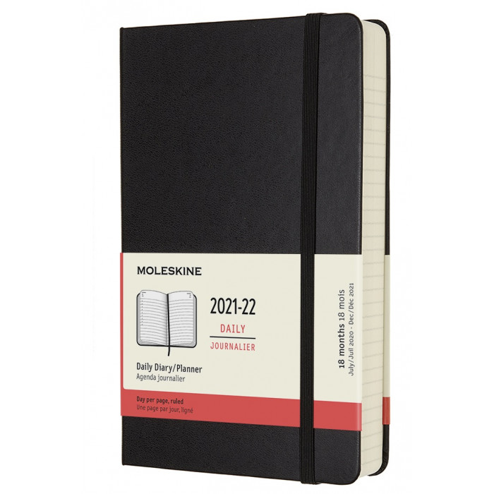 Ежедневник Moleskine Classic (2021-2022), Large (13x21 см), черный