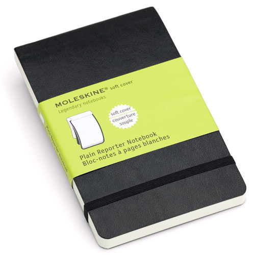 Записная книжка Moleskine Reporter Soft (нелинованная), Pocket (9x14см), черная