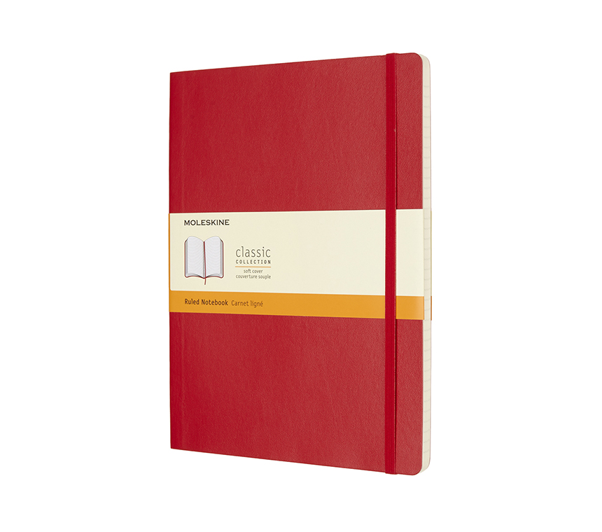 картинка Записная книжка Moleskine Classic Soft (в линейку), XLarge (19х25см), красная от магазина Молескинов