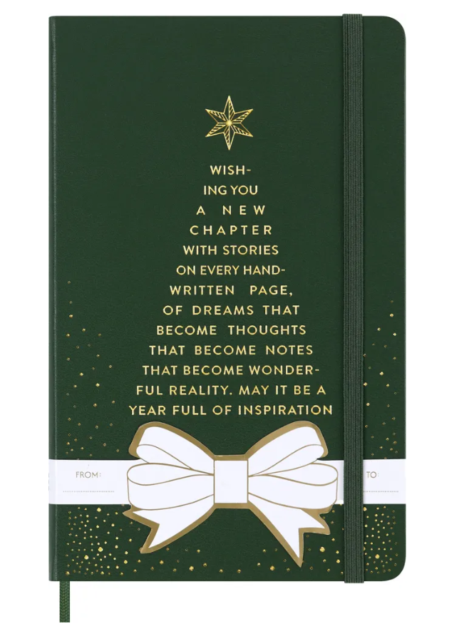 картинка Записная книжка Moleskine Holiday (в линейку), Large (13х21см), зеленая от магазина Молескинов