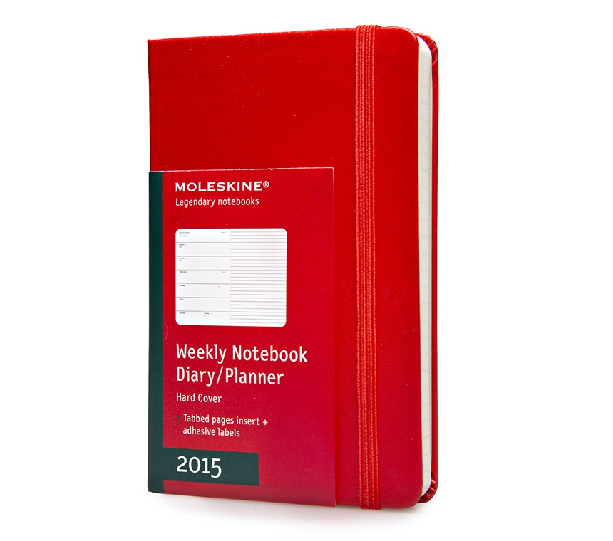 Еженедельник Moleskine Classic (2015), Pocket (9x14 см), красный