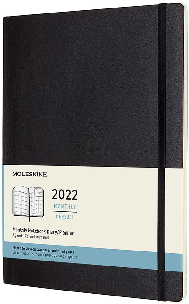 Ежемесячник-планинг Moleskine Classic Soft (мягкая обложка), (2022), XLarge (19x25 см), черный
