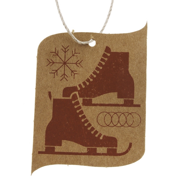 Открытка Moleskine Ornament Card Ice Skates, Pocket (9x14см), бежевая
