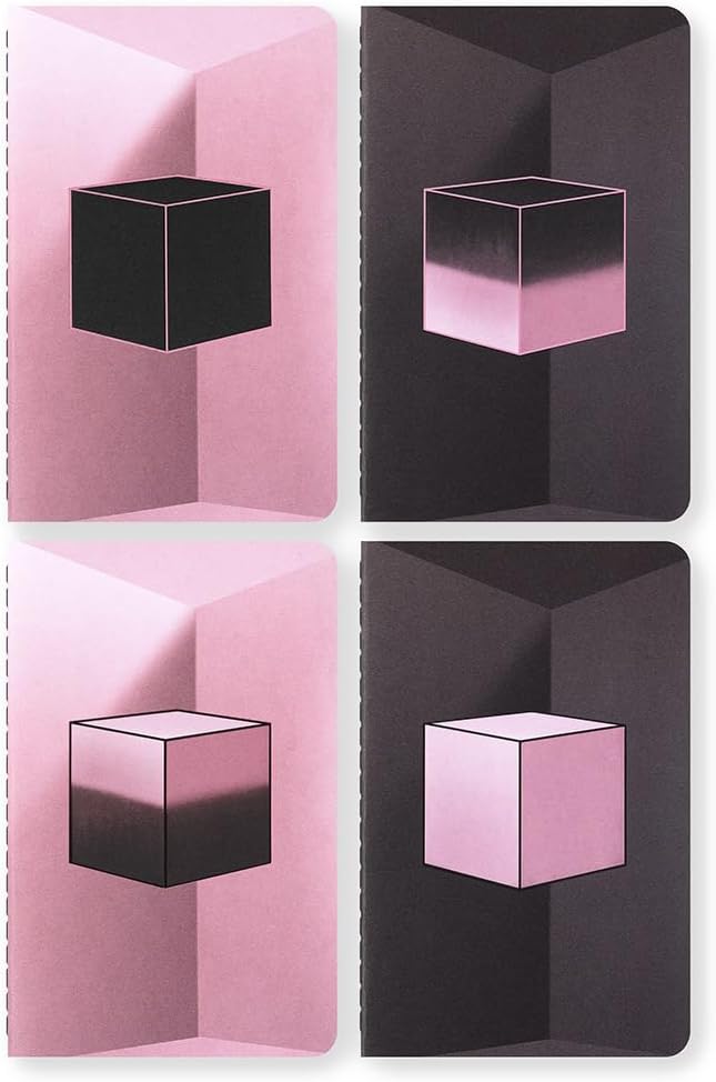 картинка Набор из 4 тетрадей Moleskine Cahier Limited Edition BlackPink, нелинованные, Pocket (9х14см), черные и розовые от магазина Молескинов