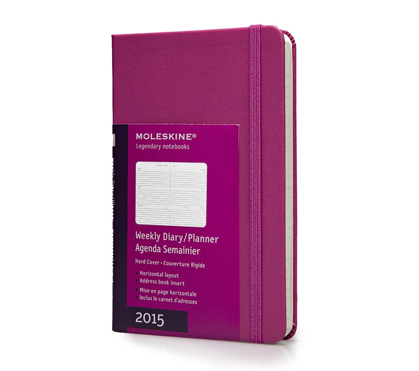 Еженедельник Moleskine Classic (гориз.2015), Pocket (9x14 см), розовый