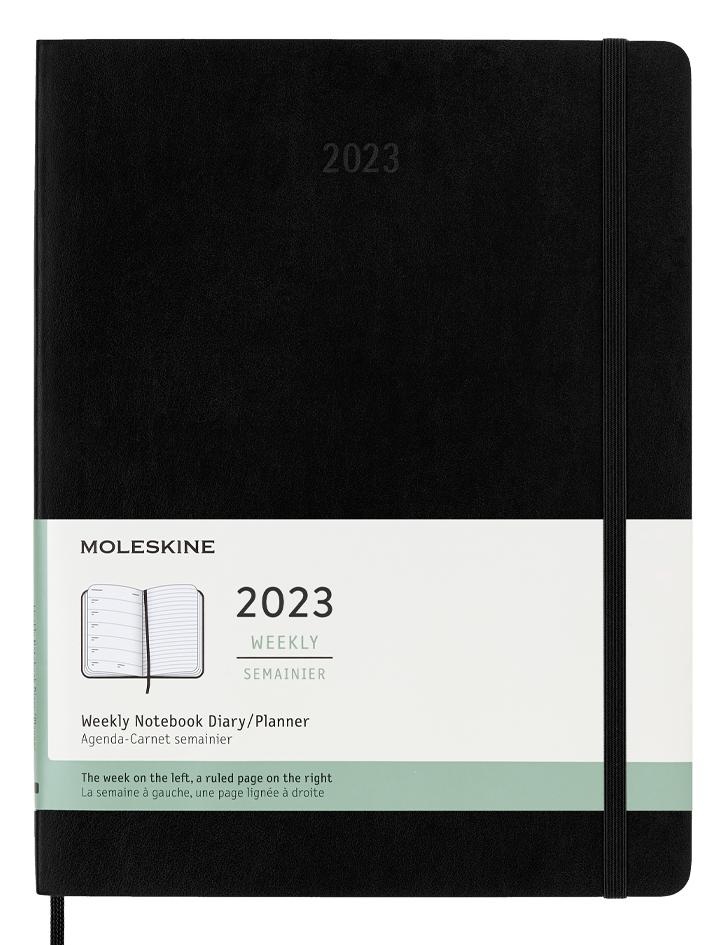 картинка Еженедельник Moleskine Classic Soft (мягкая обложка), 2023, XLarge (19х25см), черный от магазина Молескинов