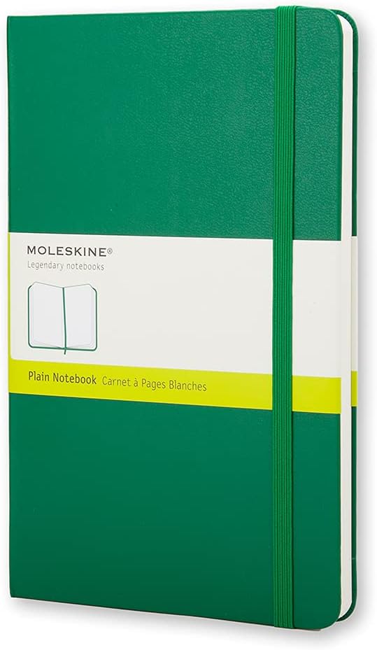 картинка Записная книжка Moleskine Classic (нелинованная), Large (13х21см), зеленая, твердая обложка от магазина Молескинов