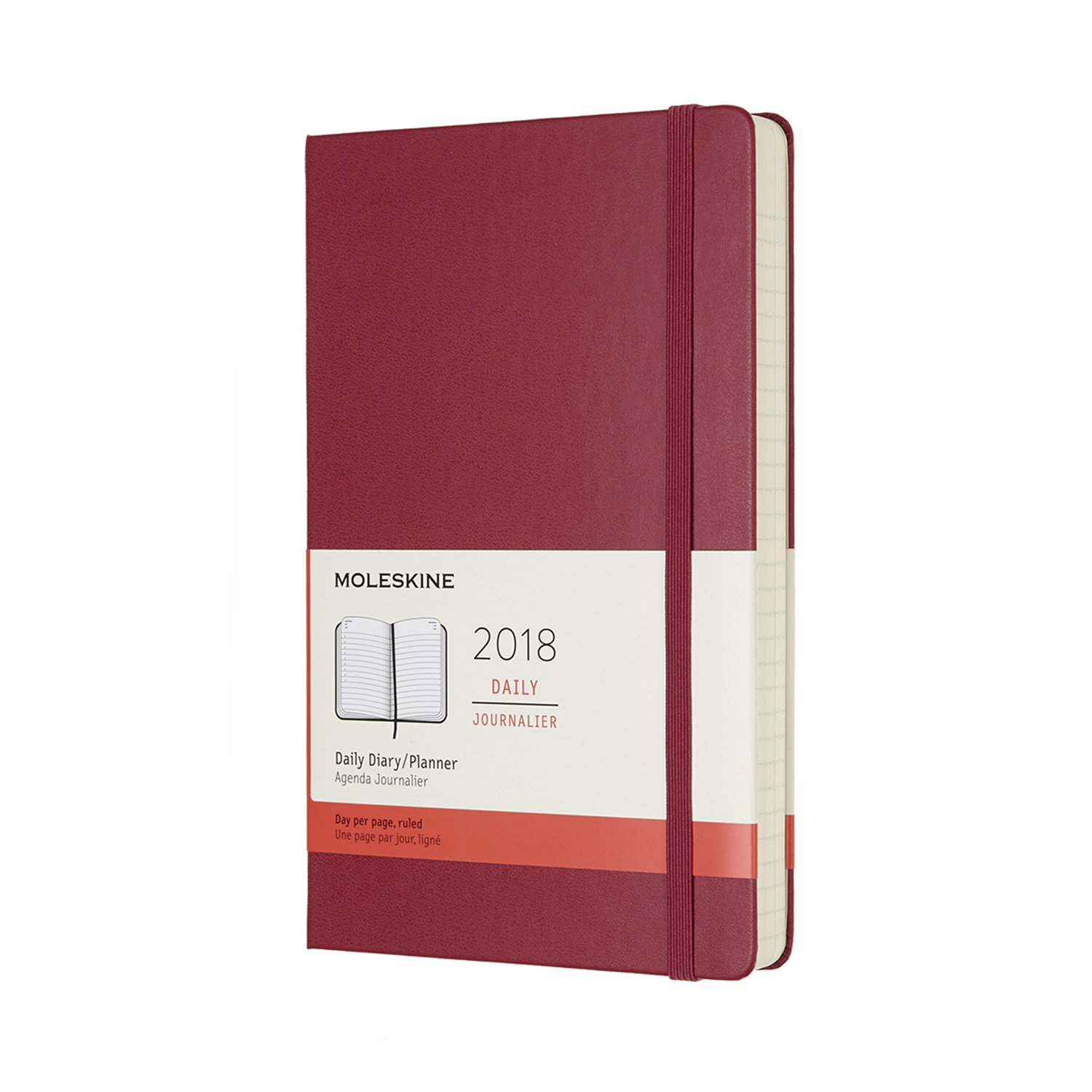 картинка Ежедневник Moleskine Classic (2018), Large (13x21 см), ягодный от магазина Молескинов