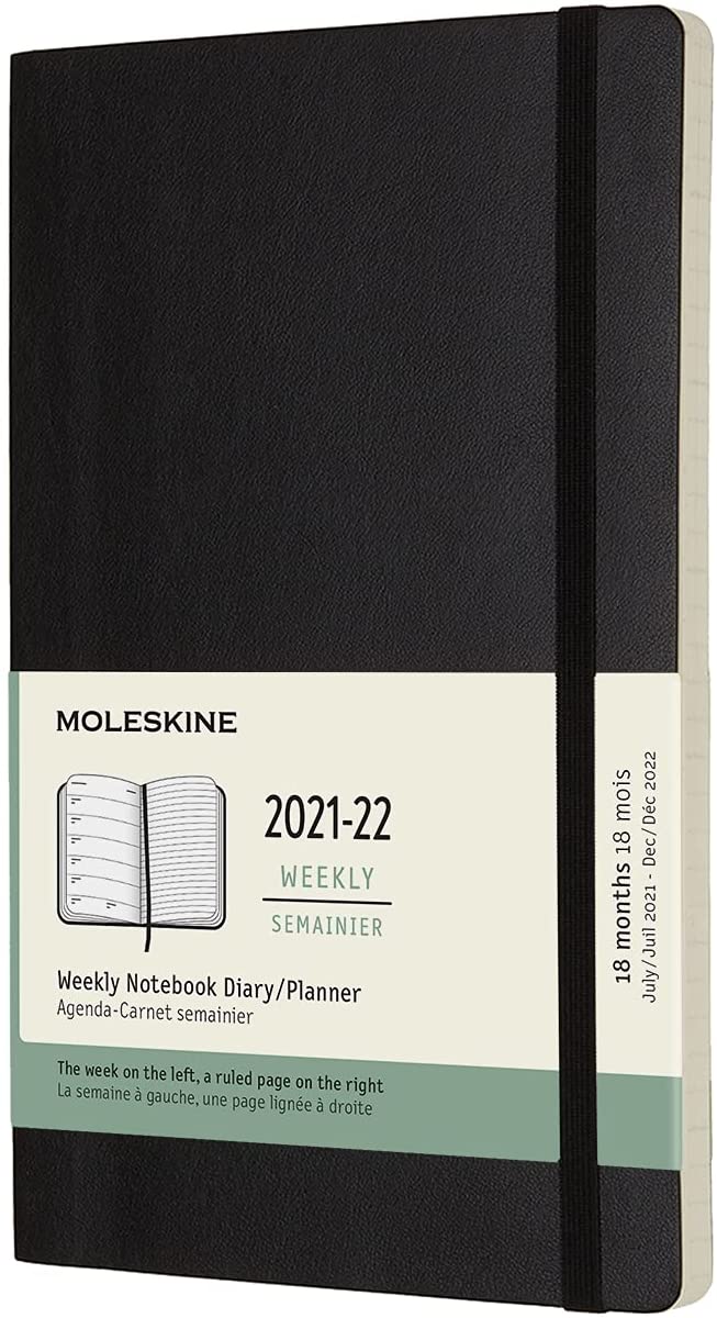 картинка Еженедельник Moleskine Classic Soft (мягкая обложка), (2021-2022), Large (13x21 см), черный от магазина Молескинов