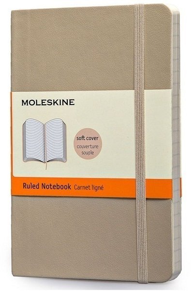 картинка Записная книжка Moleskine Classic Soft (в линейку), Pocket (9х14 см), бежевый, мягкая обложка от магазина Молескинов