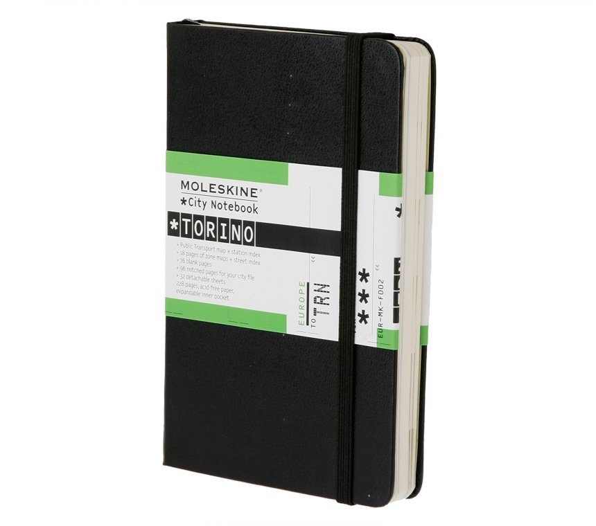 картинка Записная книжка Moleskine City Notebook Torino (Торино), Pocket (9х14см), черная от магазина Молескинов