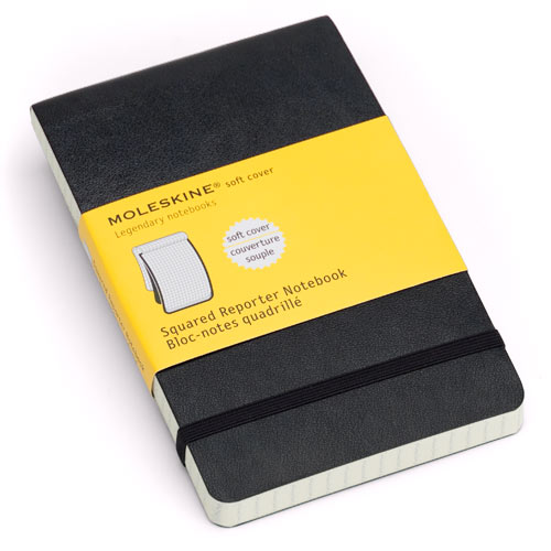 Записная книжка Moleskine Reporter Soft (в клетку),  Pocket (9x14см), черная